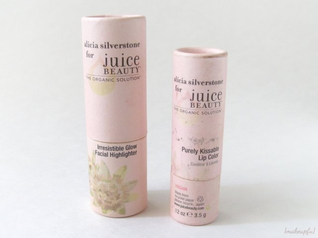 Alicia Silverstone for Juice Beauty Irresistible Glow Facial Highlighter and Purely Kissable Lip Color