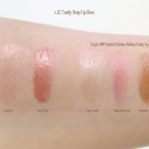 e.l.f. Candy Shop Lip Gloss swatches in Candy Fix, Berry Pop, Sugar Cookie, Peppermint Patty, and Chocolate Cupcake