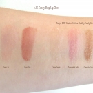 e.l.f. Candy Shop Lip Gloss swatches in Candy Fix, Berry Pop, Sugar Cookie, Peppermint Patty, and Chocolate Cupcake