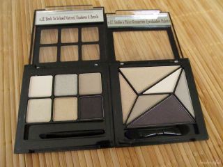 Comparison of the e.l.f. Studio 6 Piece Geometric Eyeshadow Palette I & e.l.f. Back to School Natural Shadows and Brush