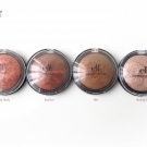e.l.f. Studio Baked Face products: Baked Blushes in Peachy Cheeky and Rich Rose, Baked Bronzer in Maui, and Baked Highlighter in Blushing Gems