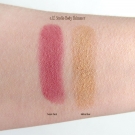Swatches of the e.l.f. Studio Body Shimmer in Golden Glow and Cosmic Coral