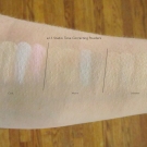 Swatches of e.l.f. Studio Tone Correcting Powders in Cool, Warm and Shimmer