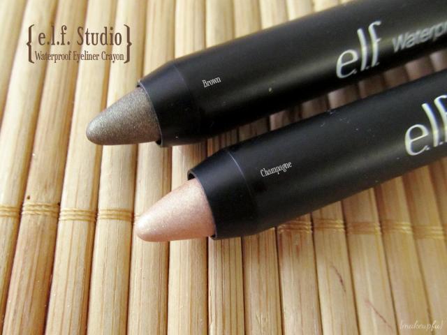 e.l.f. Studio Waterproof Eyeliner Crayon in Brown and Champagne
