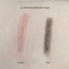 Swatches of e.l.f. Studio Waterproof Eyeliner Crayon in Brown and Champagne