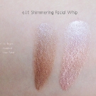 e.l.f. Shimmering Facial Whip Swatches (Dry): Toasted and Iced Lilac