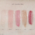 e.l.f. Hypershine Gloss Swatches: Fairy, Blossom, New York City, Honey, and Sugar Plum (Direct Sunlight)