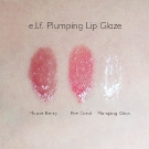 e.l.f. Plumping Lip Glaze Swatches: Mauve Berry and Fire Coral