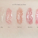 e.l.f. Plumping Lip Glaze Swatches: Oasis, Plum Pout, Mauve Berry and Fire Coral