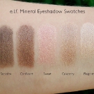 e.l.f. Mineral Eyeshadow Swatches: Socialite, Confident, Sweet, Celebrity, Elegant