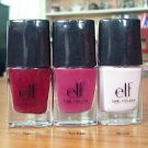 e.l.f. Nail Polish: Cranberry, Rosy Raisin, Innocent