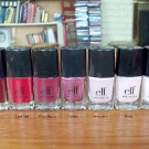 e.l.f. Nail Polish: Cranberry, Light Red, Rosy Raisin, Sunset, Innocent, Nude, Fair Pink