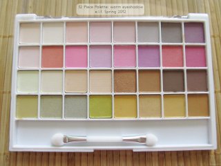 Closeup of the e.l.f. Spring Collection 2012 32 Piece Palette: warm eyeshadow