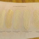 e.l.f. Studio Face Swatches:, Maximum Coverage Concealer (Porcelain), Tinted Moisturizer (Porcelain), Flawless Finish Foundation (Porcelain), HD Mattifying Cream Foundation (Porcelain), and  Pressed Powder (Porcelain)