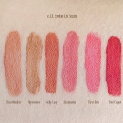 Swatches of e.l.f. Studio Lip Stain in Heartbreaker, Mysterious, Lucky Lady, Fashionista, First Date, and Red Carpet.