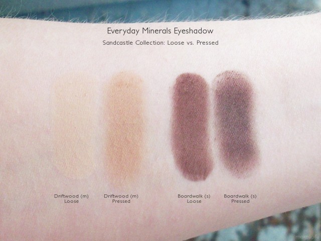 Sandcastle Palette Swatches: Loose vs Pressed
