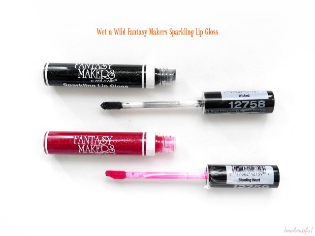 Packaging of the Wet n Wild Fantasy Makers Sparkling Lip Gloss in Wicked and Bleeding Heart