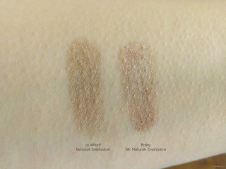 Swatch comparison between benecos So What? and Silk Naturals Bailey.