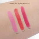 Swatches of the L.A. Colors Chunky Lip Pencils in Pretty Pink, Coral Fun and Deep Red