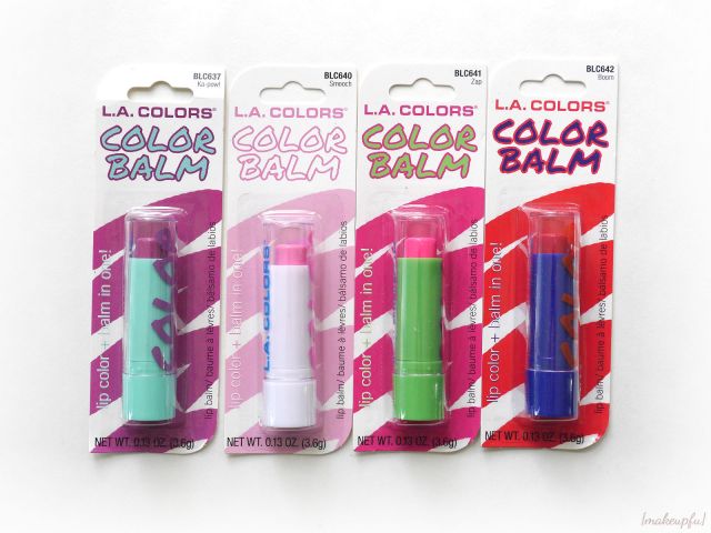 Packaging of the L.A. Colors Color Balms.