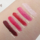 Swatches of Milani Lip Flash Full Coverage Shimmer Gloss Pencil: 02 News Flash, 04 Photo Flash, 05 Hot Flash, 06 Flashy, 08 Star Flash