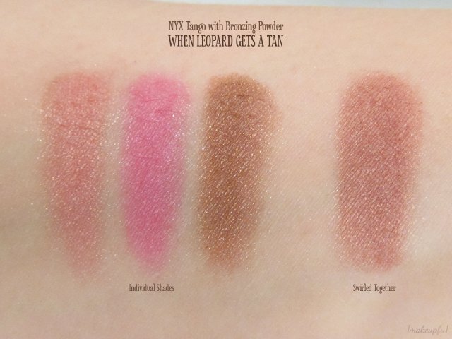 Swatches of the NYX Tango With Bronzing Powder: When Leopard Gets a Tan