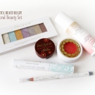 Pacifica Beach Ready Natural Beauty Set: Charmed Eyeshadow Palette, Ultra CC Cream in Warm/Light, Coconut Kiss Creamy Lip Butter in Sunset, Aquarian Gaze Mineral Mascara in Abyss, and Natural Eye Pencil in Gun Metal