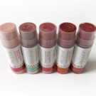 Pacifica Color Quench Jumbo Lip Tints: Vanilla Hibiscus, Coconut Nectar, Guava Berry, Blood Orange, and Sugared Fig