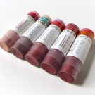 Pacifica Color Quench Jumbo Lip Tints: Vanilla Hibiscus, Coconut Nectar, Guava Berry,  Sugared Fig, and Blood Orange