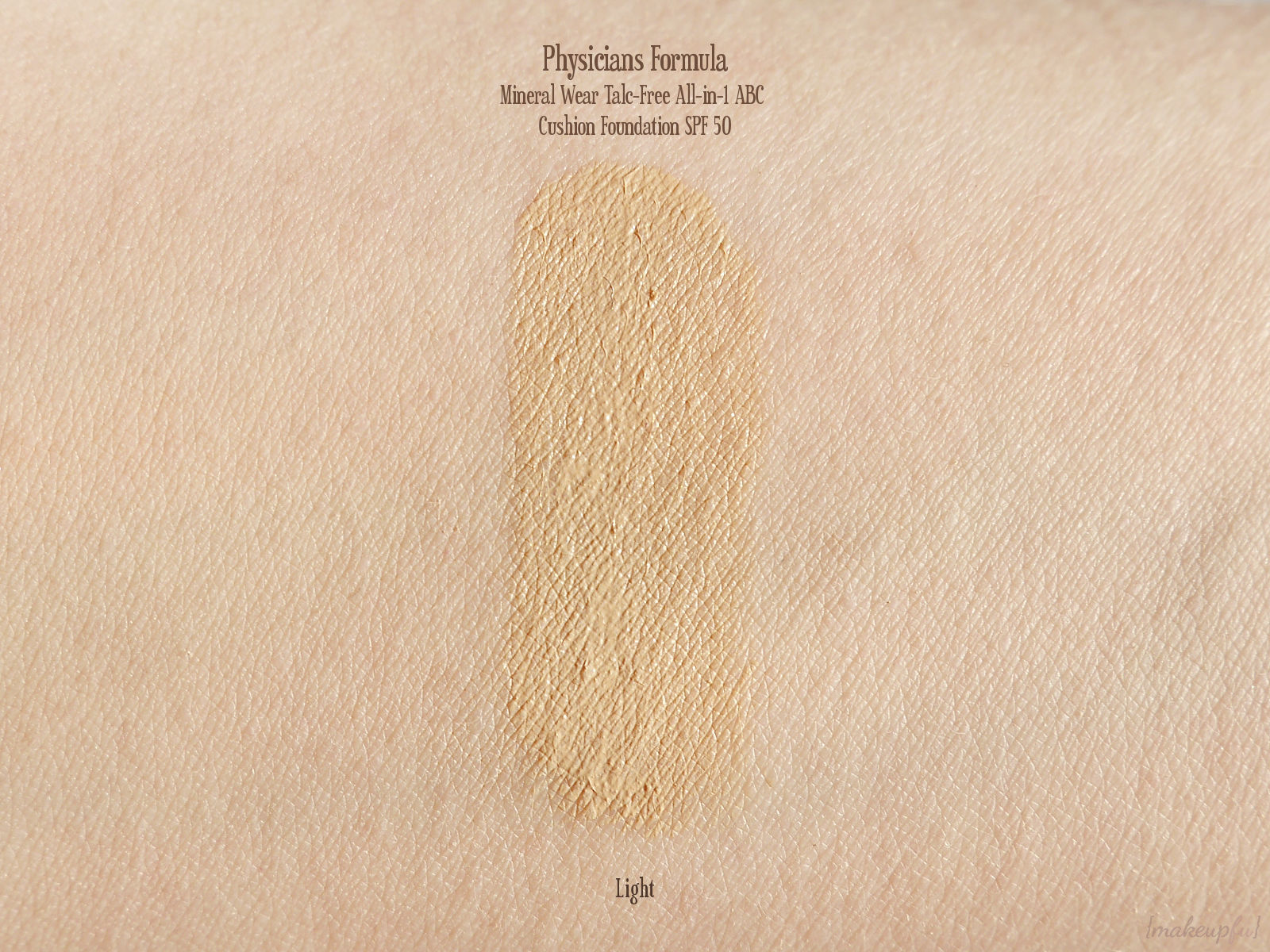 Swatch of the Physicians Formula Mineral Wear Talc-Free All-in-1 ABC Cushio...