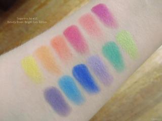 Swatches of Sugarkiss by e.l.f. Beauty Book: Bright Eyes Edition