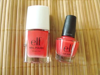 e.l.f. Mini Nail Polish in Red Hot vs Smokin' Hot
