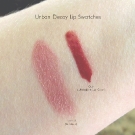 Urban Decay Lipstick Swatches in Nude (Lipstick) & Gash (Ultraglide Lip Gloss)