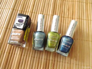 Wet n Wild Chrome Nail Color in Stay Outta My Bismuth, I Got a New Com-pewter, and Grew Up in Cobalt-imore + Wet n Wild Magnetic Nail Color in I Won't Repel You