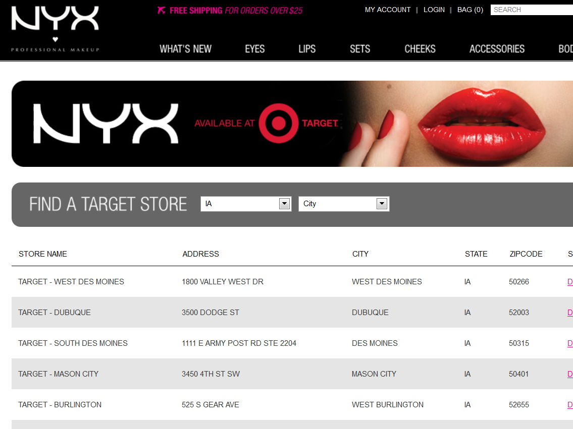 NYX Target Store Locator {makeupfu}