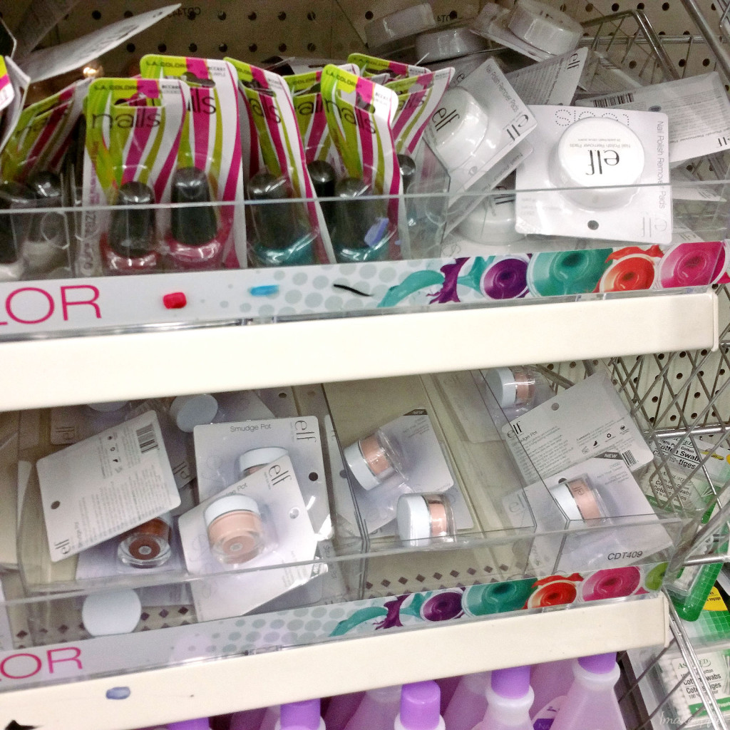 e.l.f. Essential Smudge Pots and Nail Polish Remover Pads spotted at Dollar Tree.